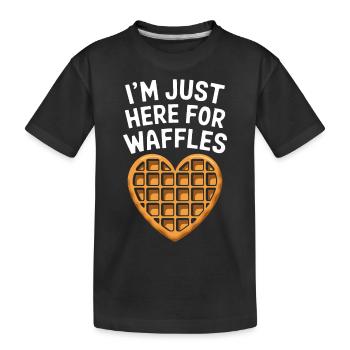 Waffles Saying Dessert Funny Waffles Gift - Kids' Premium Organic T-Shirt - black - Front