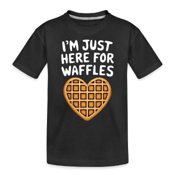 Waffles Saying Dessert Funny Waffles Gift - Kids' Premium Organic T-Shirt - black - Front