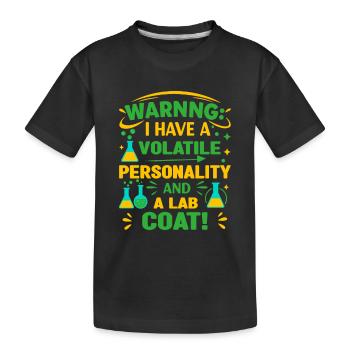 Attention : j’ai une personnalité volatile et un - T-shirt bio Premium Enfant - noir - Devant