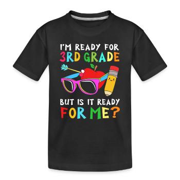 3. Klasse - Kinder Premium Bio T-Shirt - Schwarz - Vorne