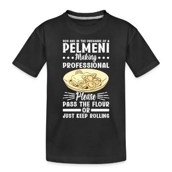 Pelmeni Russian Cuisine - Kids' Premium Organic T-Shirt - black - Front