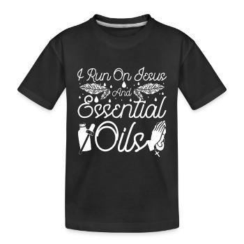 Je roule aux huiles essentielles - T-shirt bio Premium Enfant - noir - Devant