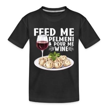 Pelmeni Russian Cuisine - Kids' Premium Organic T-Shirt - black - Front