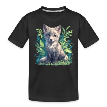Renards gris Renard gris - T-shirt bio Premium Enfant - noir - Devant