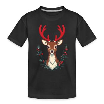 Renne festif pour Noël - T-shirt bio Premium Enfant - noir - Devant