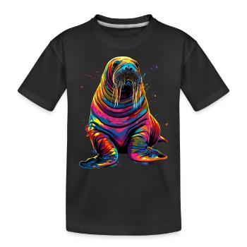 Walross - Kinder Premium Bio T-Shirt - Schwarz - Vorne