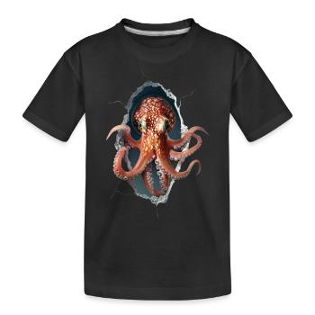Tintenfisch - Kinder Premium Bio T-Shirt - Schwarz - Vorne