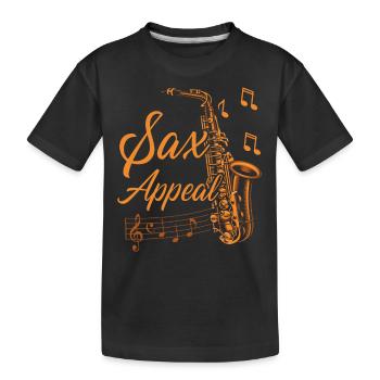 Saxophone Pun Sax Appeal - Kinder Premium Bio T-Shirt - Schwarz - Vorne