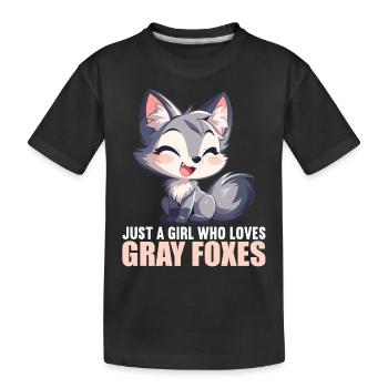 Renards gris Renard gris - T-shirt bio Premium Enfant - noir - Devant