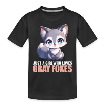 Renards gris Renard gris - T-shirt bio Premium Enfant - noir - Devant