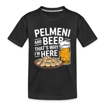 Pelmeni Russian Cuisine - Kids' Premium Organic T-Shirt - black - Front