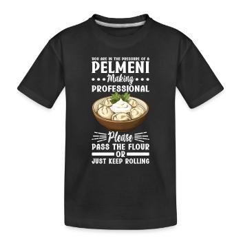 Pelmeni Russian Cuisine - Kids' Premium Organic T-Shirt - black - Front