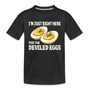 Je suis juste ici pour la déclaration sur les œufs du diable - T-shirt bio Premium Enfant - noir - Devant