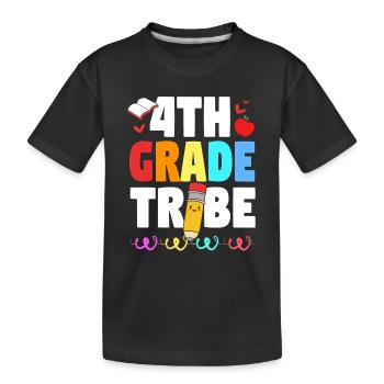 4th Grade - Kids' Premium Organic T-Shirt - black - Front