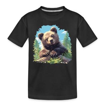 Grizzlis Ours grizzly - T-shirt bio Premium Enfant - noir - Devant