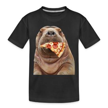 Walross - Kinder Premium Bio T-Shirt - Schwarz - Vorne