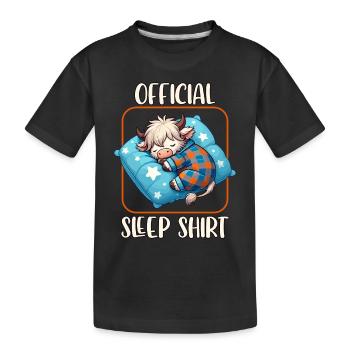 Hochlandkuh, Offizielles Schlafshirt, Schlafanzug - Kinder Premium Bio T-Shirt - Schwarz - Vorne