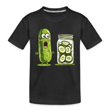 Lustige Gurke Staunt Über Eingelegte Verwandte - Kinder Premium Bio T-Shirt - Schwarz - Vorne