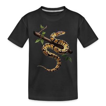 Roi Python Serpents Amoureux Terrarium Python - T-shirt bio Premium Enfant - noir - Devant