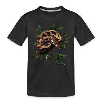 Königspython Schlangen Liebhaber Terrarium Python - Kinder Premium Bio T-Shirt - Schwarz - Vorne
