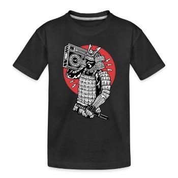 Pop Culture Aamurai boombox - Kids' Premium Organic T-Shirt - black - Front