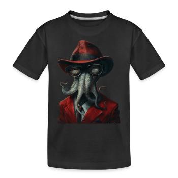 Tintenfisch - Kinder Premium Bio T-Shirt - Schwarz - Vorne