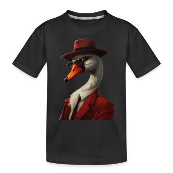 Schwan - Kinder Premium Bio T-Shirt - Schwarz - Vorne