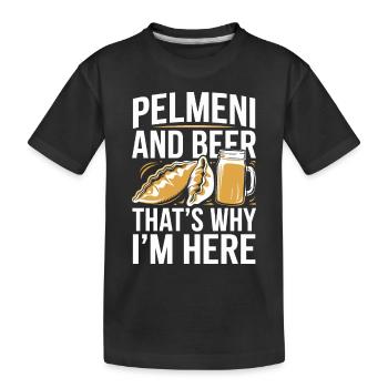 Pelmeni Russian Cuisine - Kids' Premium Organic T-Shirt - black - Front