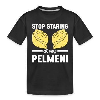 Pelmeni Russian Cuisine - Kids' Premium Organic T-Shirt - black - Front