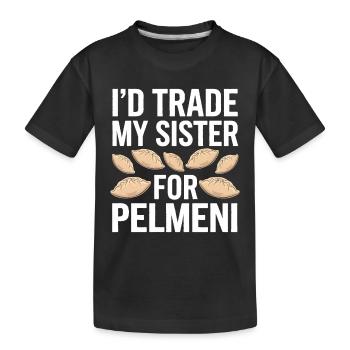 Pelmeni Russian Cuisine - Kids' Premium Organic T-Shirt - black - Front