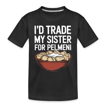 Pelmeni Russian Cuisine - Kids' Premium Organic T-Shirt - black - Front