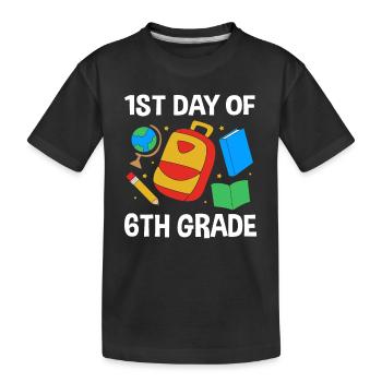 6th Grade - Kids' Premium Organic T-Shirt - black - Front
