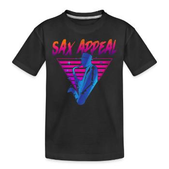 Saxophone Retro Vintage Sax Appeal - Kids' Premium Organic T-Shirt - black - Front