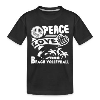 Beach volleyball Peace Love Beach volleyball - Kids' Premium Organic T-Shirt - black - Front
