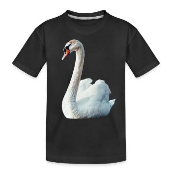 Schwan - Kinder Premium Bio T-Shirt - Schwarz - Vorne