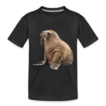 Walross - Kinder Premium Bio T-Shirt - Schwarz - Vorne