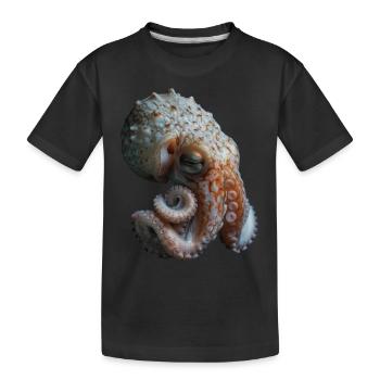 Tintenfisch - Kinder Premium Bio T-Shirt - Schwarz - Vorne