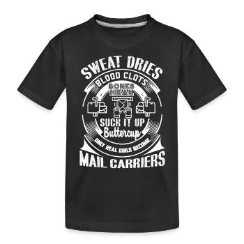Mail Carrier Real Girls Become Mail Carriers - Kids' Premium Organic T-Shirt - black - Front
