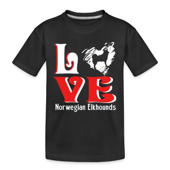 Love Norwegian Elkhound - Kids' Premium Organic T-Shirt - black - Front