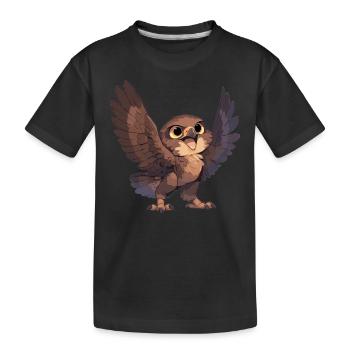 Falken Falke - Kinder Premium Bio T-Shirt - Schwarz - Vorne