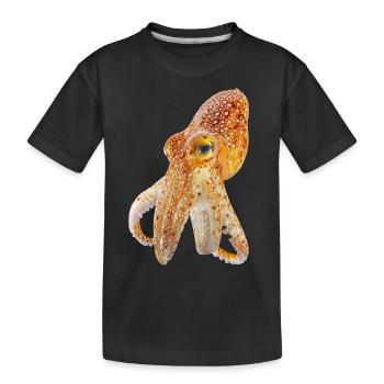 Tintenfisch - Kinder Premium Bio T-Shirt - Schwarz - Vorne