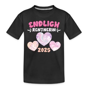 Rente ENDLICH RENTNERIN 2025 Großmutter Omi - Kinder Premium Bio T-Shirt - Schwarz - Vorne