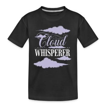 Cloudy view, Relaxing sky, Dreamy - Kids' Premium Organic T-Shirt - black - Front