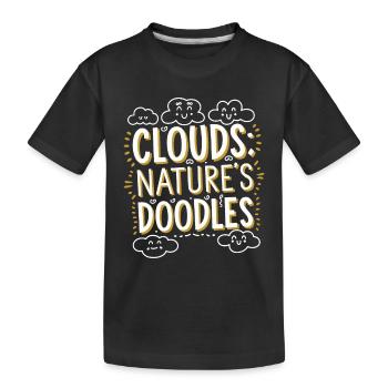 Cloudy view, Relaxing sky, Dreamy - Kids' Premium Organic T-Shirt - black - Front