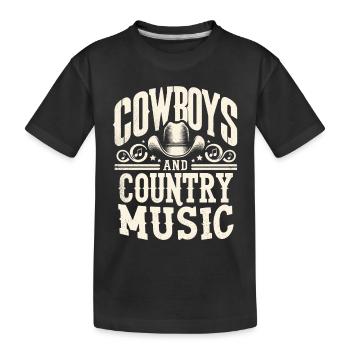 Cowboys And Country Music Song Lover Country Songs - Kids' Premium Organic T-Shirt - black - Front