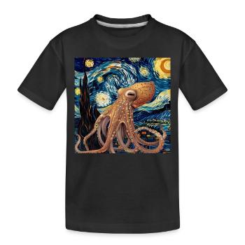 Tintenfisch - Kinder Premium Bio T-Shirt - Schwarz - Vorne