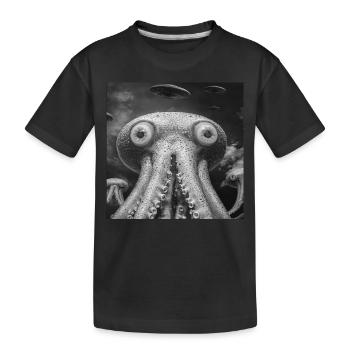 Tintenfisch - Kinder Premium Bio T-Shirt - Schwarz - Vorne