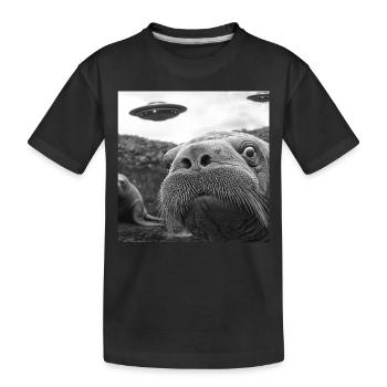 Walross - Kinder Premium Bio T-Shirt - Schwarz - Vorne