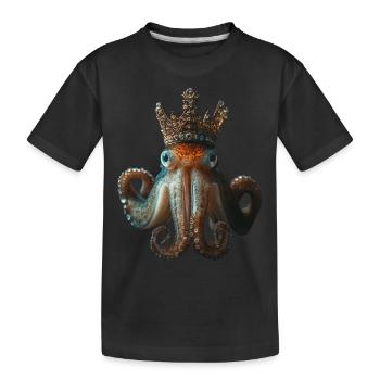Tintenfisch - Kinder Premium Bio T-Shirt - Schwarz - Vorne