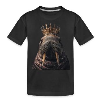 Walross - Kinder Premium Bio T-Shirt - Schwarz - Vorne